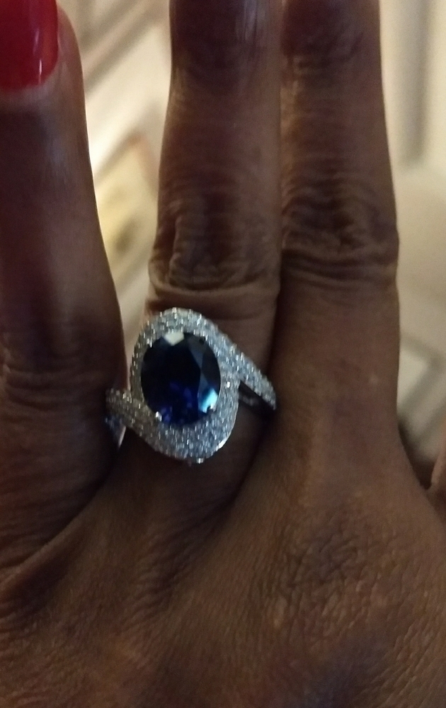 BEAUTIFUL lab created sapphire ring